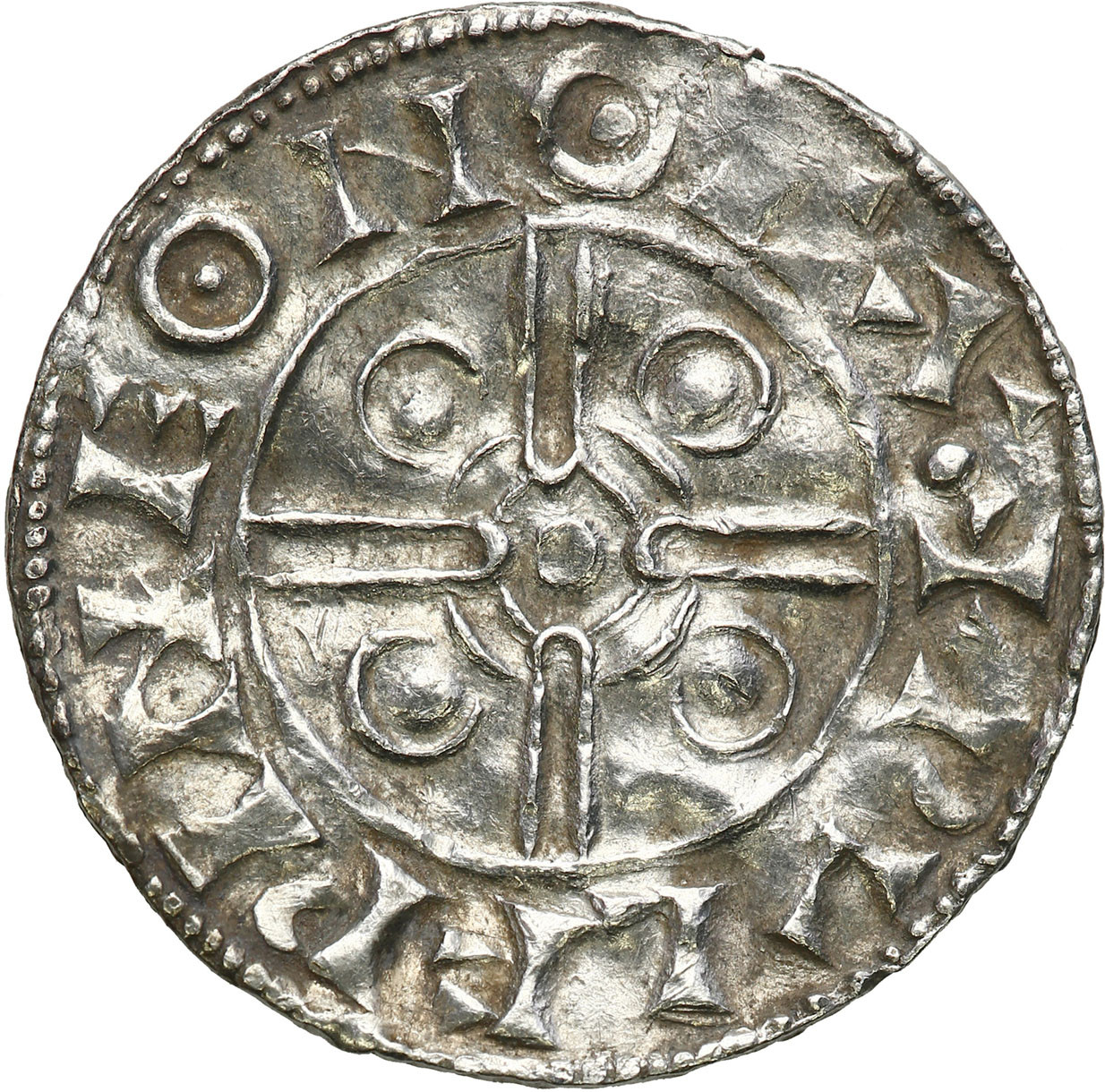 Anglia. Knut (1016-1035). Denar typu Pointed Helmet